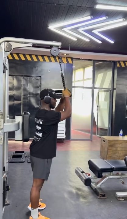 Oluwole training at the gym